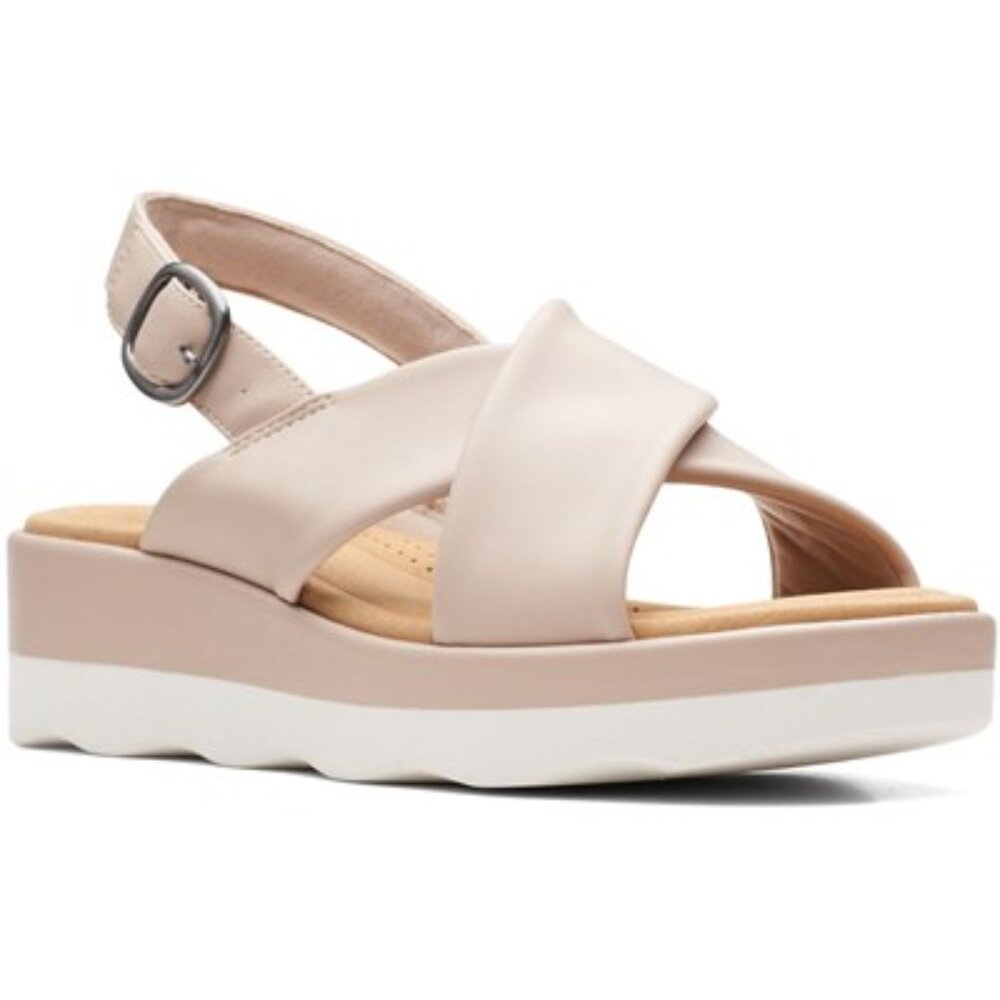 Clarks - Womens Clara Cove Shoes, size 6.5 US womens, color tan.